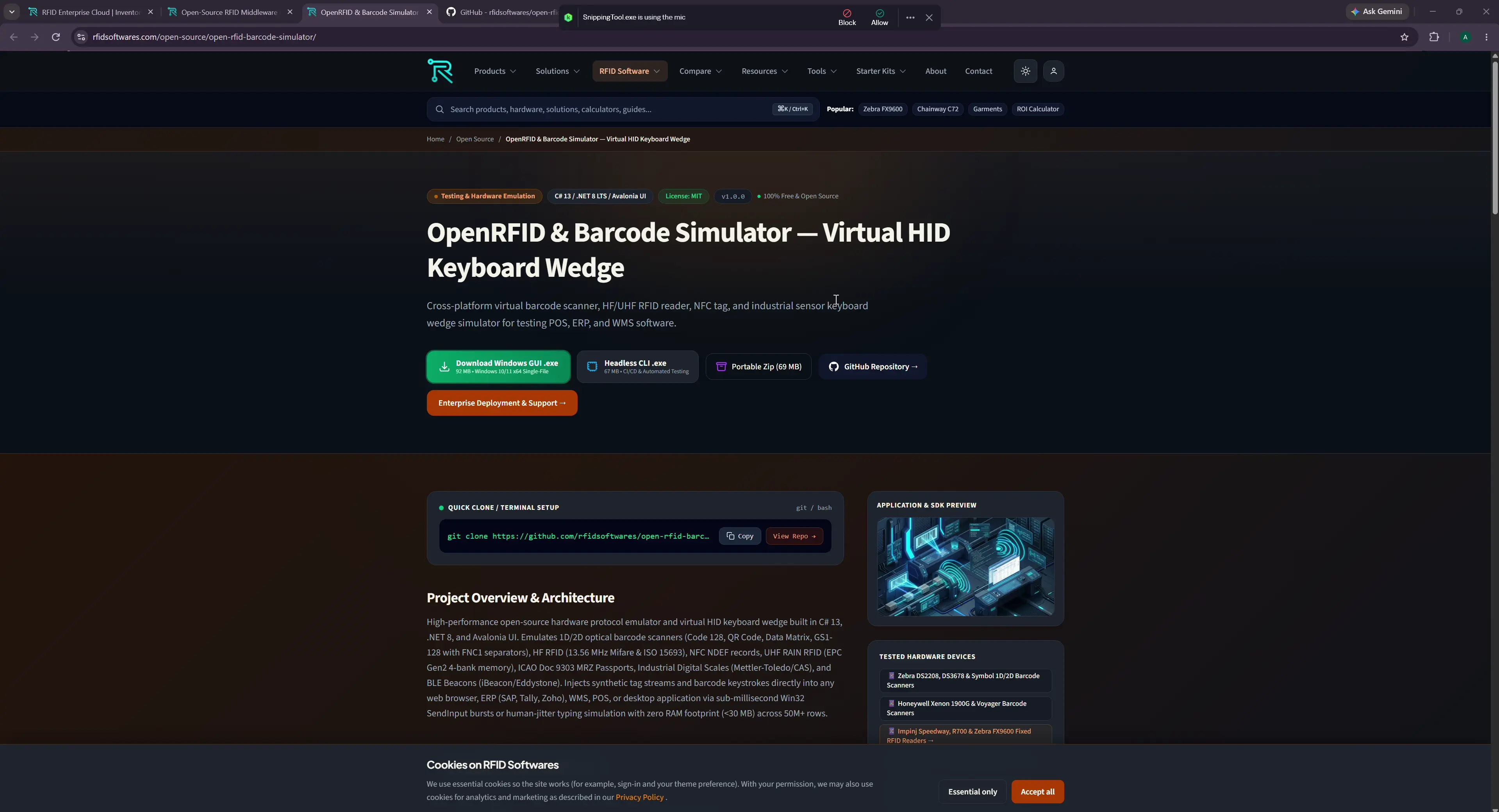 OpenRFID & Barcode Simulator: Virtual HID Keyboard Wedge Master Walkthrough
